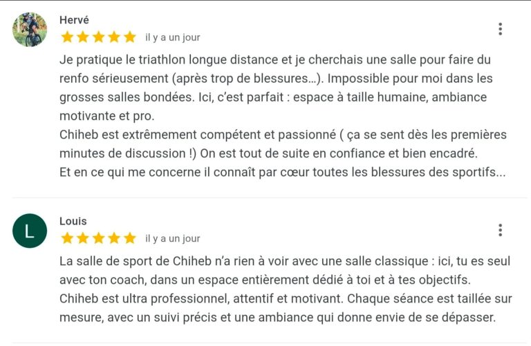 Avis studio coaching privé CSM à Saint-Cloud Avis studio coaching privé CSM à Saint-Cloud renforcement triathlon